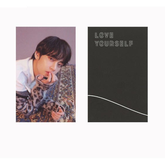 Thẻ ảnh chữ ký thành viên V nhóm nhạc Hàn Quốc BTS Bangtan Boys phong cách các album cá tính