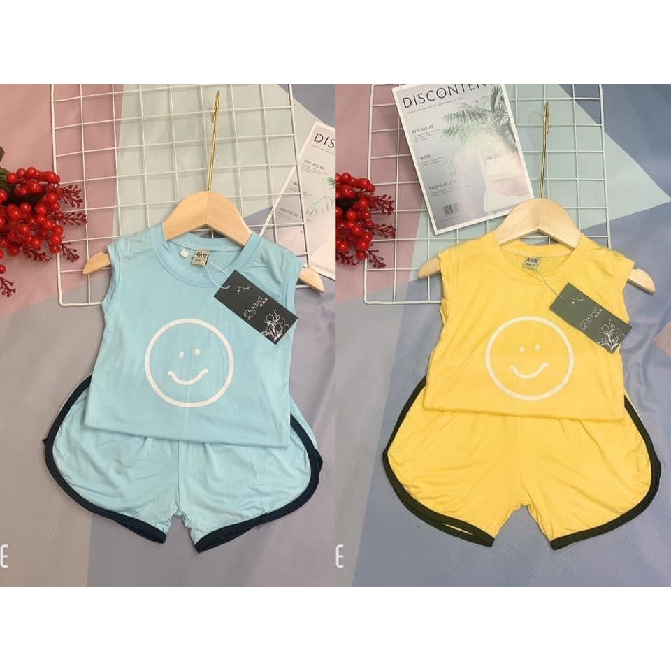 Bộ ba lỗ thun lạnh mặt cười cho bé từ 7-18kg | CÓ ẢNH THẬT SHOP CHỤP | QATE 16