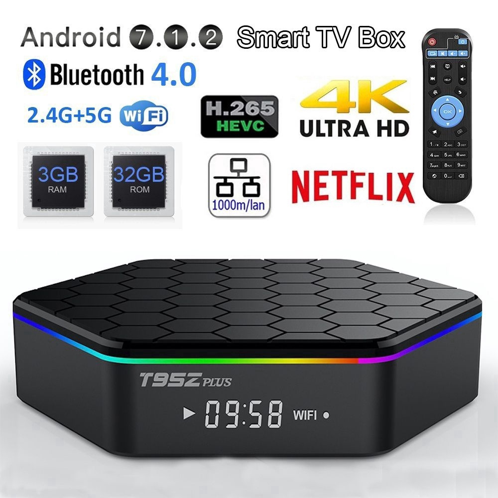 Bộ Tv Box 3gb 32gb T95Z Plus S912 Android 7.1 Kodi 17.6 Octa-Core 5g-wifi Bt4