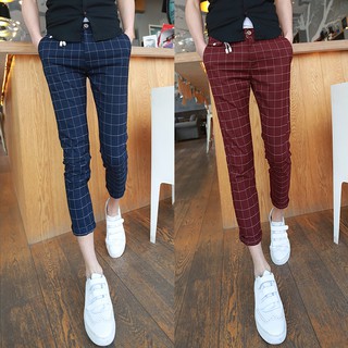 Quần Dài Ống Rộng Họa Tiết Kẻ Ô Vuông-Q112