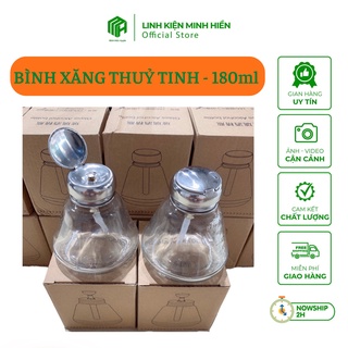 Bình đựng xăng thủy tinh lõi thép 180ml dành cho thợ [ẢNH THẬT]