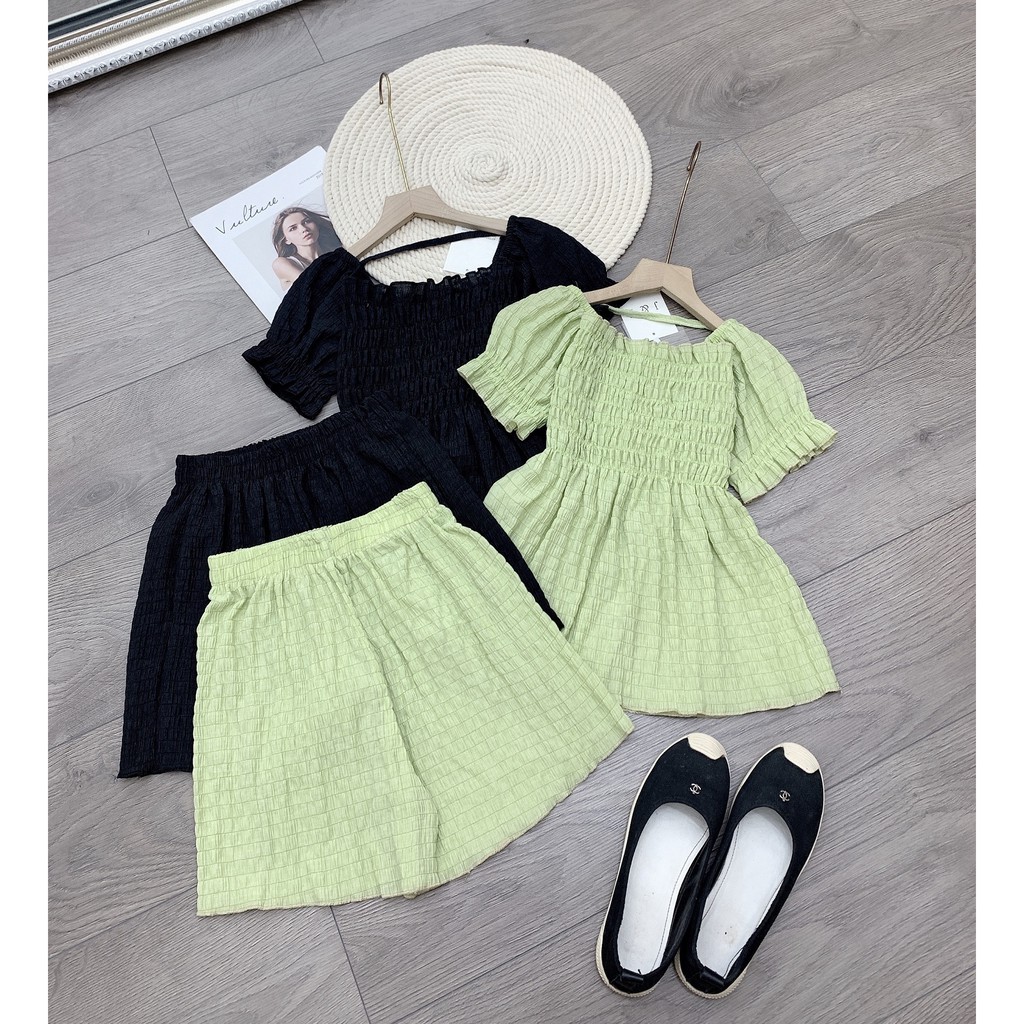 Set đồ nữ cá tính, set quần sóc áo quây đi chơi sang chảnh mùa hè đẹp 8A00169 | BigBuy360 - bigbuy360.vn