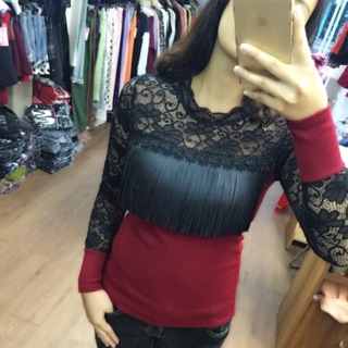Sale off Áo thun phối ren