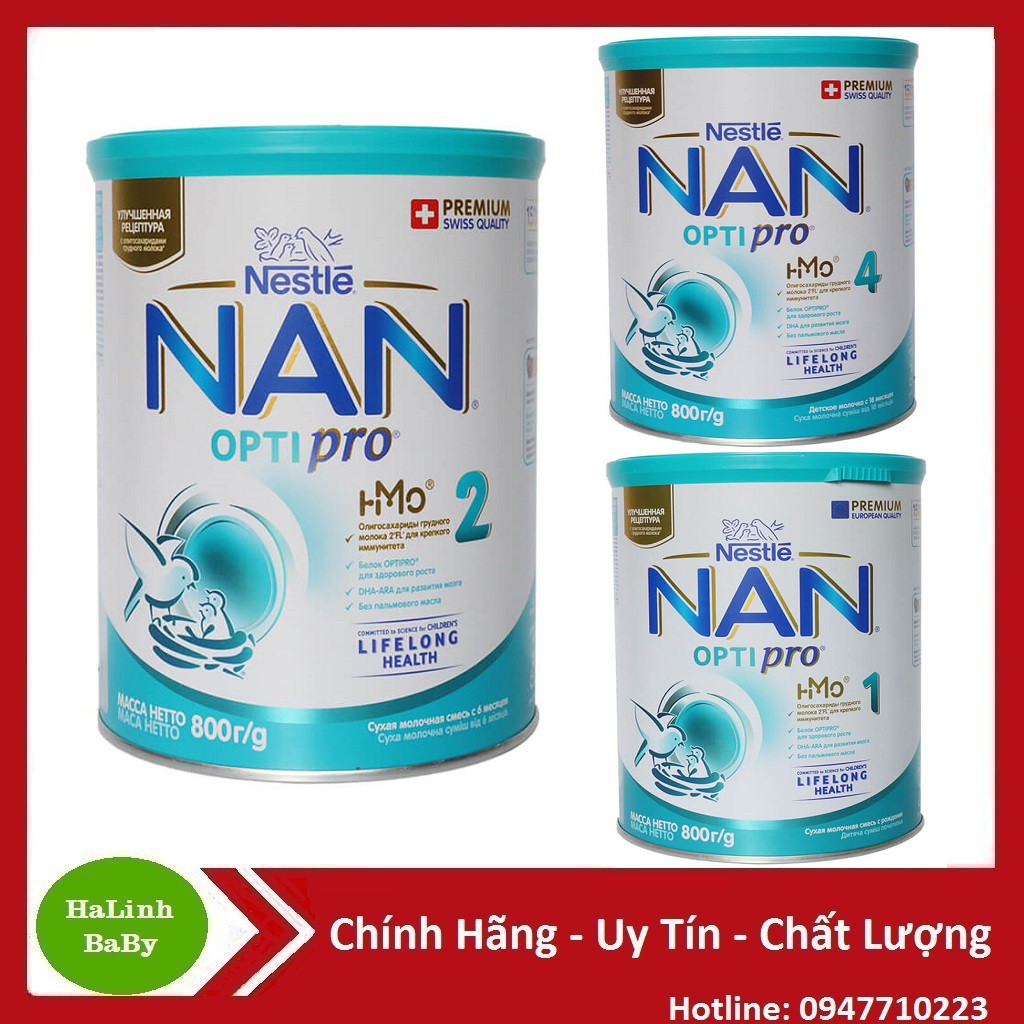 Sữa Nan Nga 1,2,3,4 hộp 800g  HSD 2024