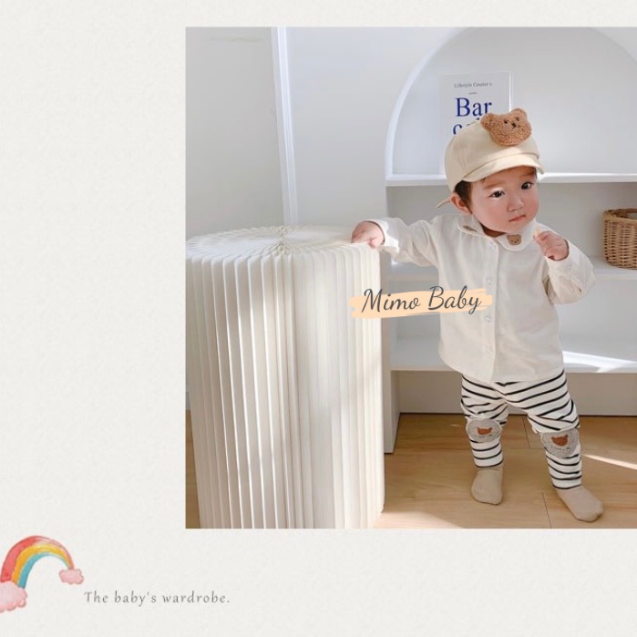 Mũ lưỡi trai mềm đính gấu bông xù dễ thương cho bé MH116 Mimo Baby