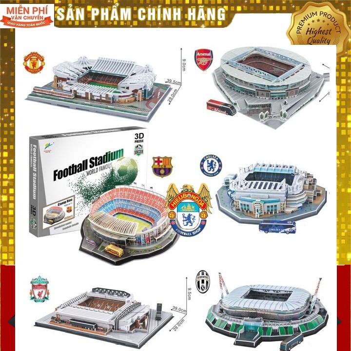 Mô hình sân vận động SVĐ Old Trafford,Nou Camp,Stamford Bridge,Etihad,Manchester United,Barca,Anfield,Chesea,Arsenal