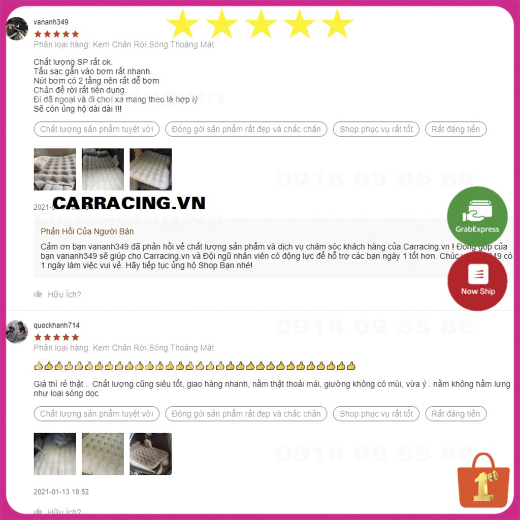 Đệm hơi ô tô CARRACING Nệm hơi xe ô tô ⚡ Chân Rời Cao Cấp ⚡ Xe Hơi - Xe oto ⚡ Xe hơi 4 5 7 chỗ , TẶNG bơm 12V và 2 gối | BigBuy360 - bigbuy360.vn