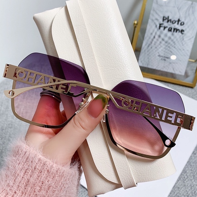Kính Mát Gọng Kim Loại Chống Tia UV400 Thời Trang Dành Cho Nữ