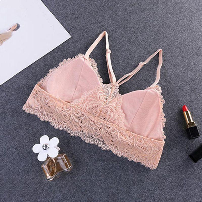 Áo ngực chất liệu cotton mềm phối ren hoa xuyên thấu gợi cảm cho nữ