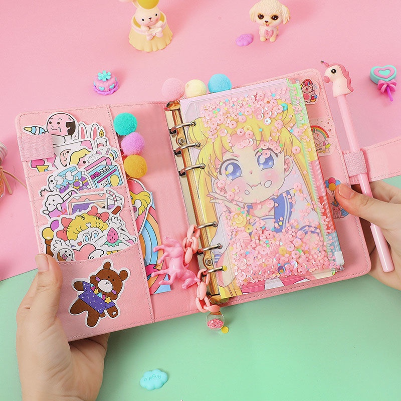 Sumikkogurashi Bộ Sổ Tay Bằng Vải Họa Tiết Thủy Thủ Mặt Trăng Lấp Lánh Phiên Bản Hàn Quốc Có Thể Tháo Rời