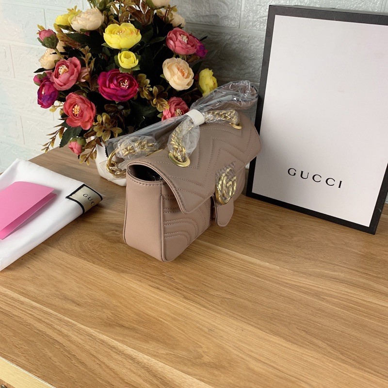 Túi xách Gucci Marmont màu hồng nude size 22cm (Có sẵn)