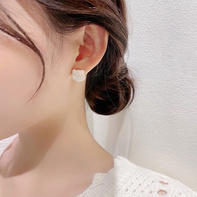 Bông Tai Mạ Bạc 925 Đính Ngọc Trai Thanh Lịch Phong Cách Hàn Quốc Mới