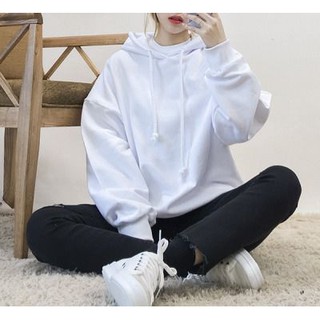Áo Hoodie trắng basic_ Fox unisex (vải cotton 100% da cá chất dày, đứng form)