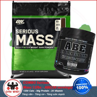 [COMBO] Tăng Cân Tăng Cơ Bắp Tăng Sức Mạnh ON SERIOUS MASS 12lbs - ABE (30 servings)