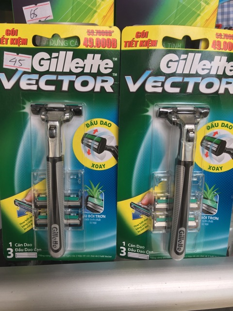 COMBO CÁN DAO VÀ 2 LƯỠI GILLETTE VECTOR