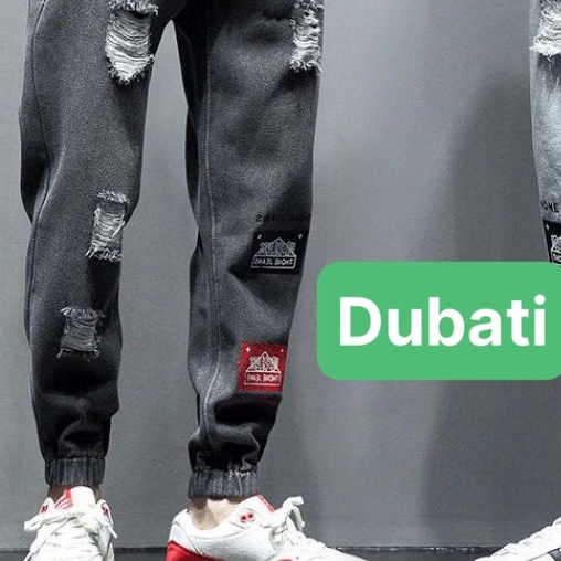 QUẦN JOGGER JEAN NAM CHẤT BÒ ĐEN ỐNG TÚM RỘNG DÀI PHONG CÁCH HÀN QUỐC- DB 1019- DUBATI FASHION