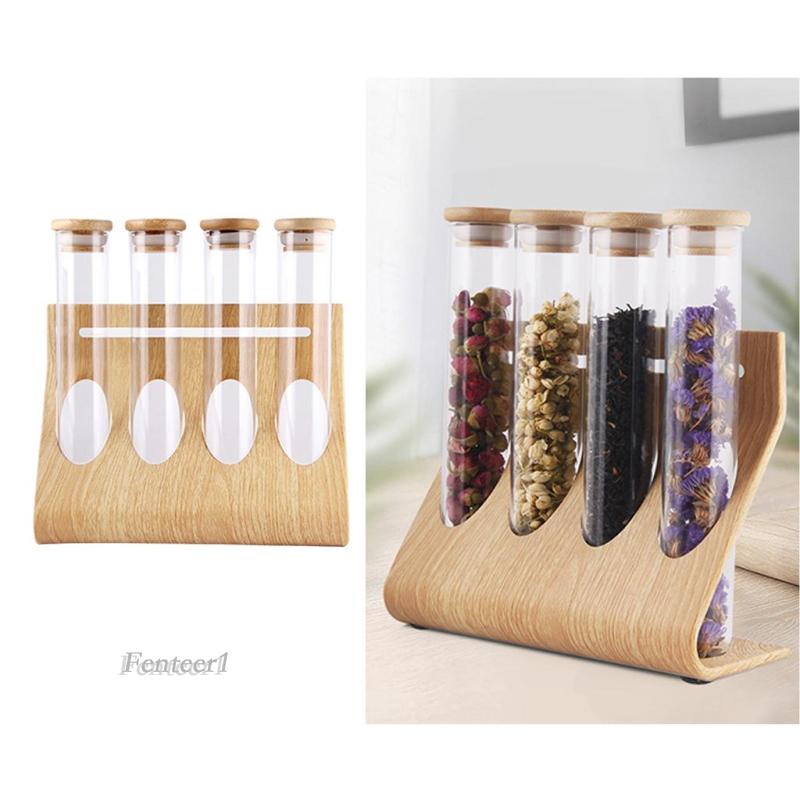 Giá đỡ 4 ống thủy tinh trưng bày trái cây khô