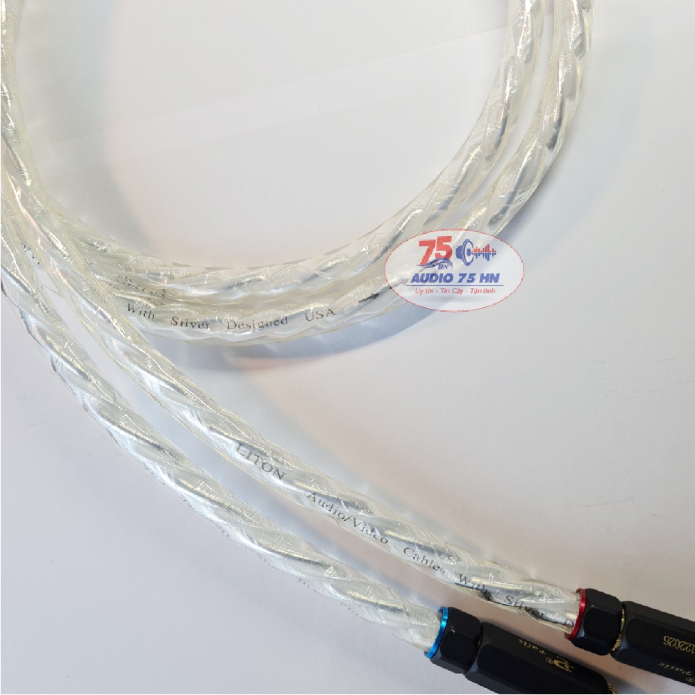 01 cặp dây tín hiệu âm thanh Liton USA mạ bạc cao cấp - Dây AV/RCA dài từ 1M