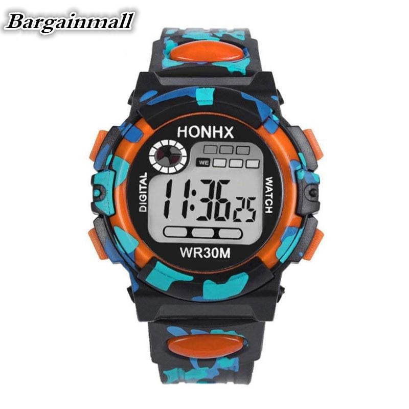 Đồng hồ điện tử tích hợp đèn Led chống thấm nước họa tiết Camo dành cho bé trai | BigBuy360 - bigbuy360.vn