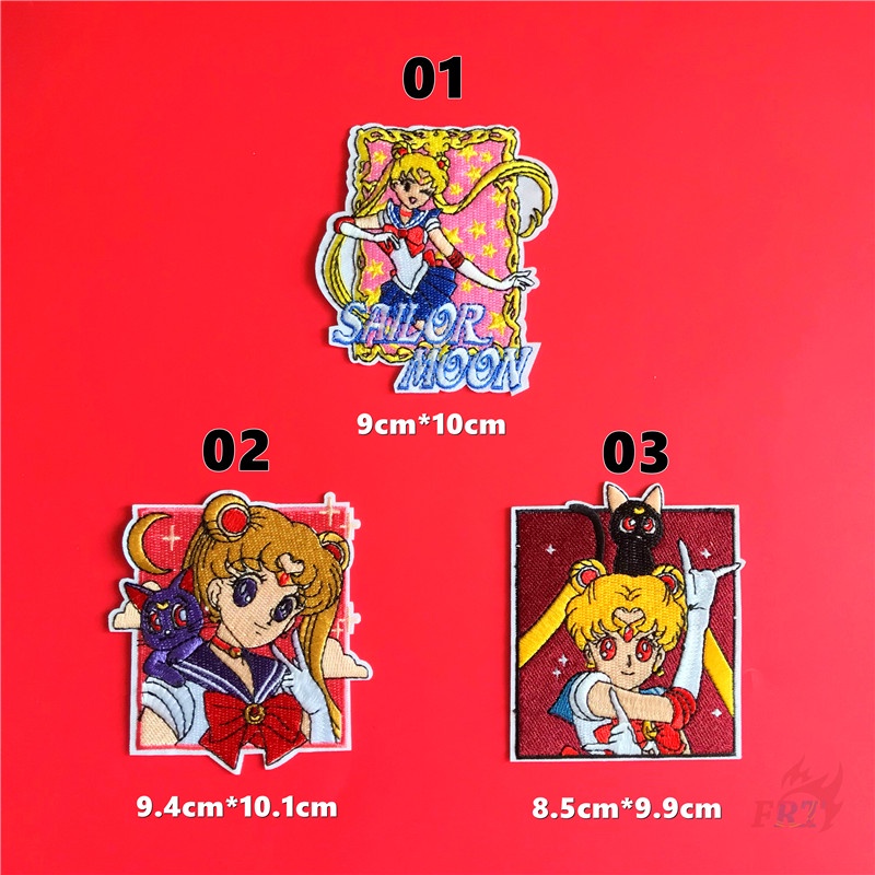☸ Miếng Dán Ủi Thêu Hình Thủy Thủ Mặt Trăng ☸ 1 Miếng Vá DIY Hình Mặt Trăng Tsukino Usagi Luna 10CM (M - 06567)
