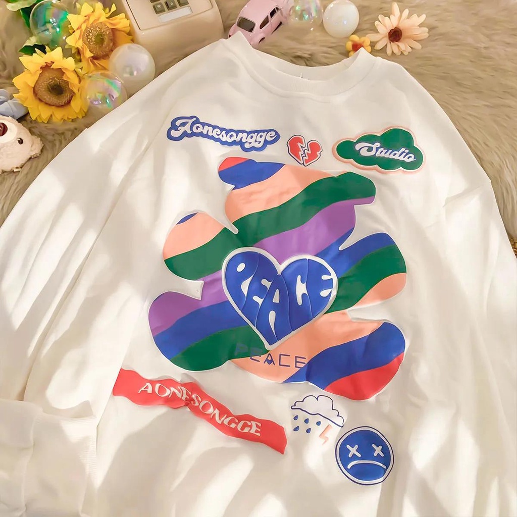 NRVP Áo Thun Nữ Dài Tay Cổ Tròn Thời Trang Hàn