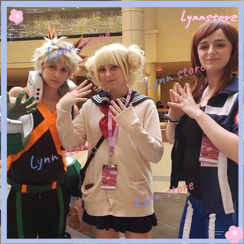 Anime My Hero Academia Himiko Toga Trang phục Cosplay JK Đồng phục Boku No Hero Academia Sweater Wig Trang phục Halloween cho nữ có áo len