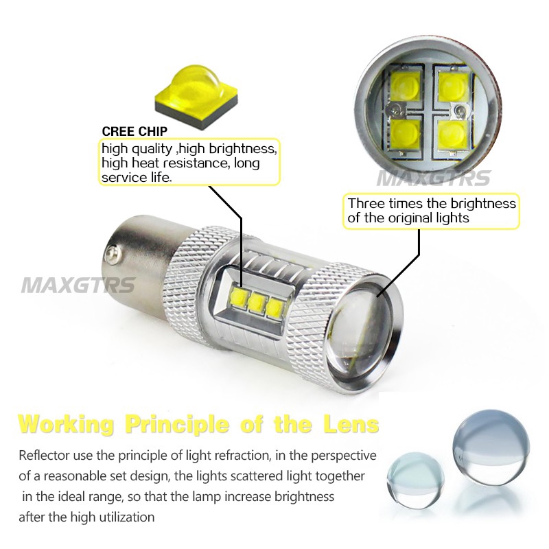 Đèn Led Ban Ngày MAXGTRS Bau15S Py21W Led Cree Chip S25 1156 Drl