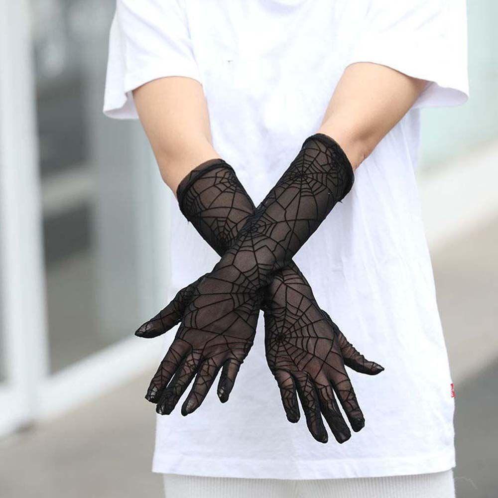 Găng Tay Lái Xe Dài Bằng Lưới Trong Suốt Chống Tia UV Thoáng Khí Thanh Lịch Cho Nữ