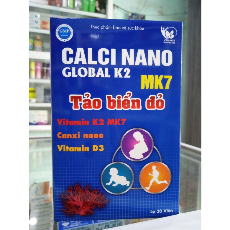 "Chính Hãng " Viên bổ sung Canxi Calci Nano TẢO BIỂN ĐỎ (lọ 30 viên)