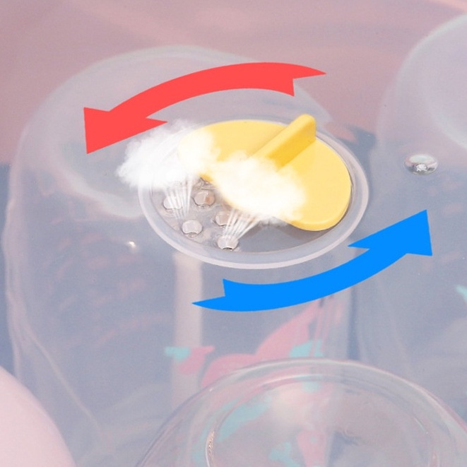 Giá làm khô bình sữa cho bé Hộp đựng trẻ sơ sinh có nắp xoay lỗ thoát bụi Khay thể tháo rời Hydrogen065