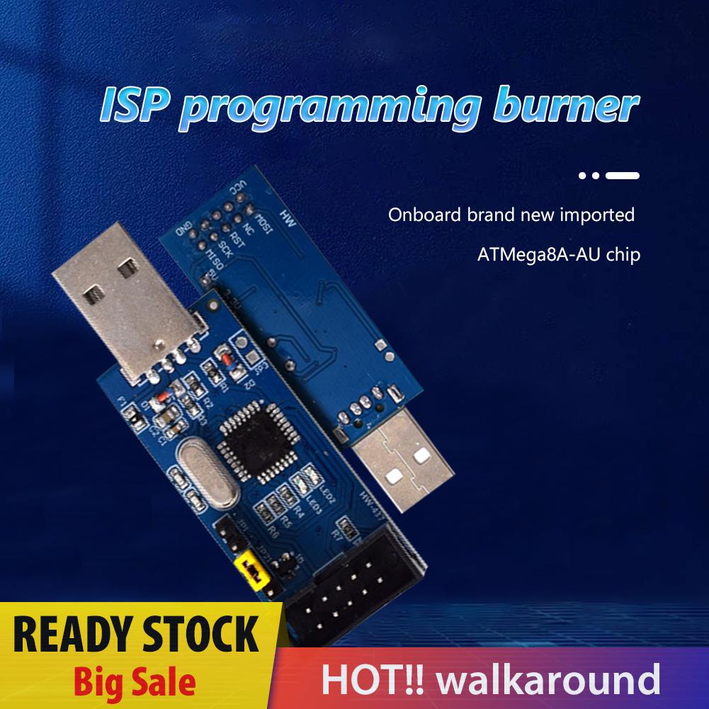 walkaround HW-437 51 MCU Download Line USB AVR ISP Programmer ATMEGA8A-AU Module Board