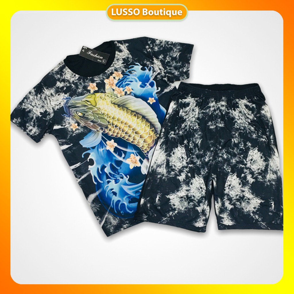 [FreeShip] Đồ bộ Nam hè in CÁ CHÉP 3D Cao cấp, Bộ hè Nam, phong cách, co dãn thoáng mát .