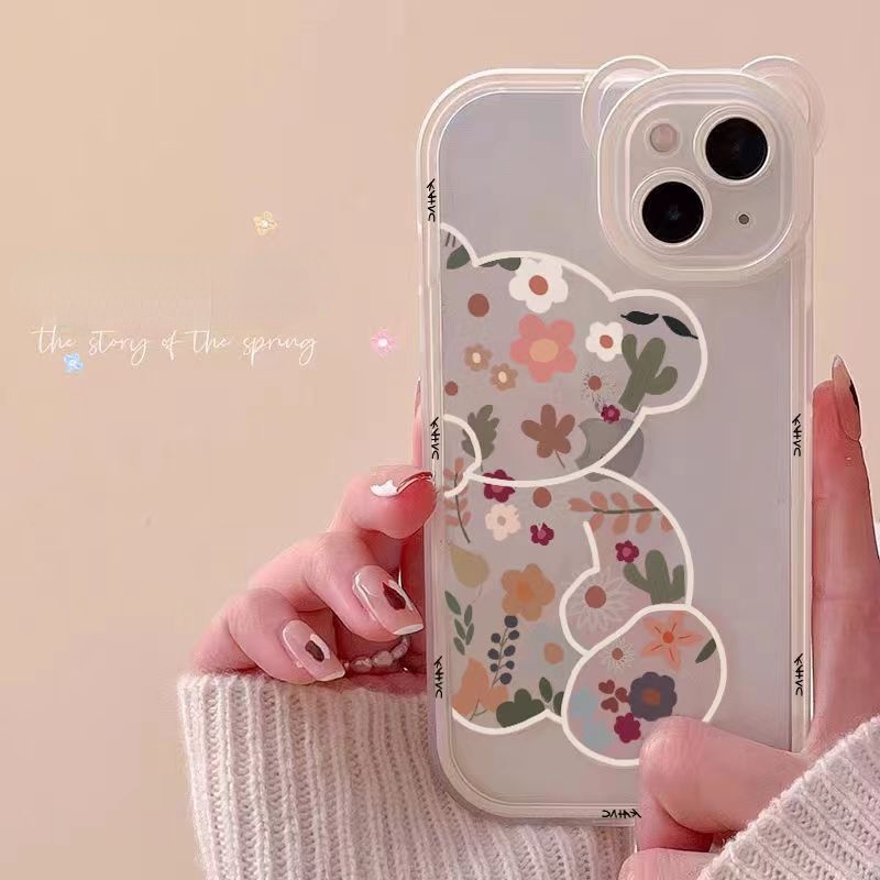 Ốp Điện Thoại TPU Silicon Trong Suốt Hình Gấu Hoạt Hình Cho IPhone 15 pro max  14 pro max  13 11 12 Pro Max XS XR X 8 7 6S Plus