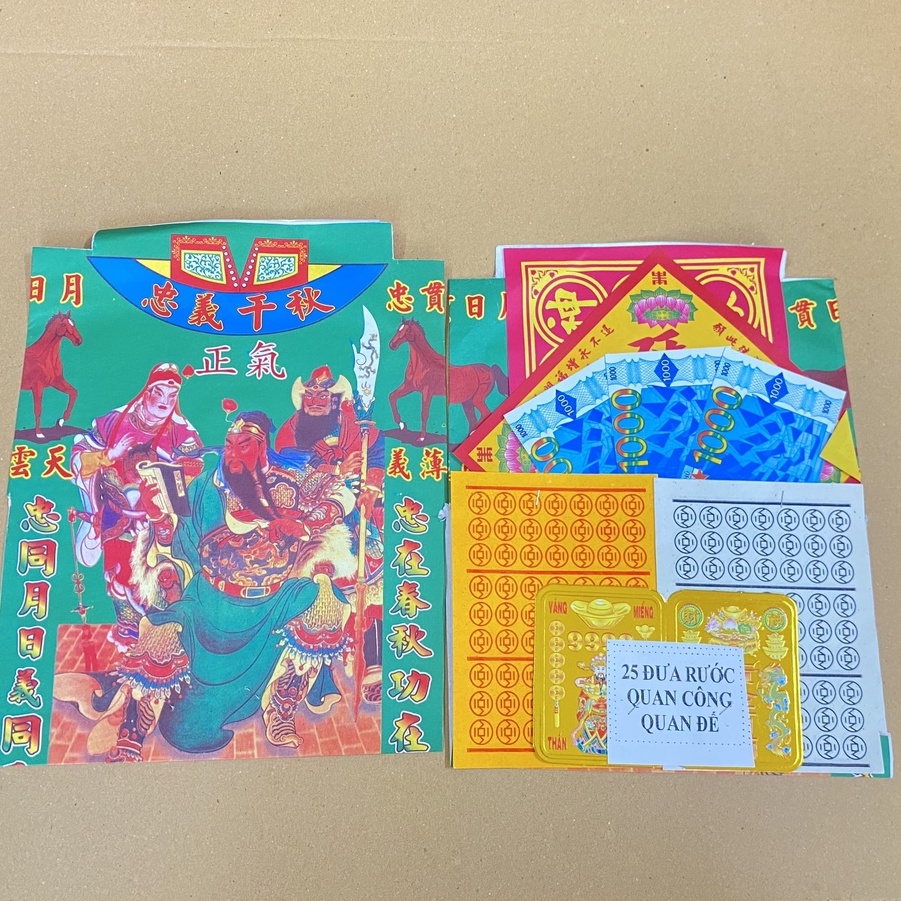 Bộ Cúng 25 Đưa Rước Quan Thế Âm Bồ Tát Hàng Mã Thiên Lộc Đồ Thờ Cúng