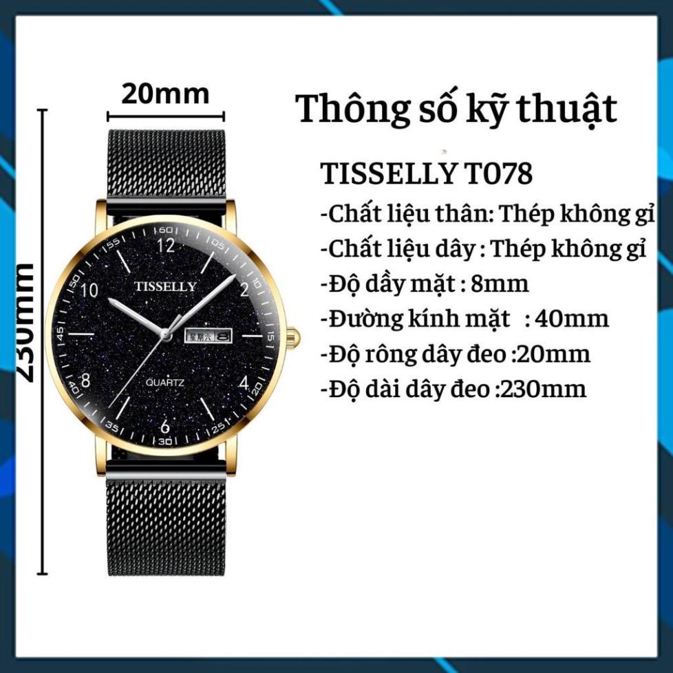 Đồng Hồ Nam Đẹp HW TISSELLY T078 chính Hãng Cao Cấp chống Nước - Cơ Cấu Thạch Anh HIWATCH | BigBuy360 - bigbuy360.vn