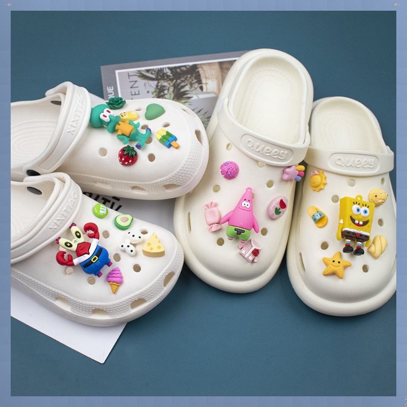 Bộ Phụ Kiện Nút Giày Ba Chiều Hình SpongeBob Squarepants Patrick Star Cho Búp Bê Charms