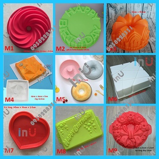 Khuôn silicon bánh chiffon, bánh Donut, mẫu tim kim cương nướng bánh, làm rau câu BSI