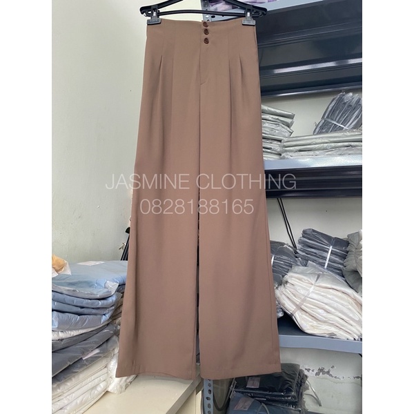 [Mã SKAMFSW175 giảm 10K đơn 50K] [Clip+Ảnh thật] Quần suông 3 cúc cạp cao lụa trượt chất đẹp 103cm siêu hack chân
