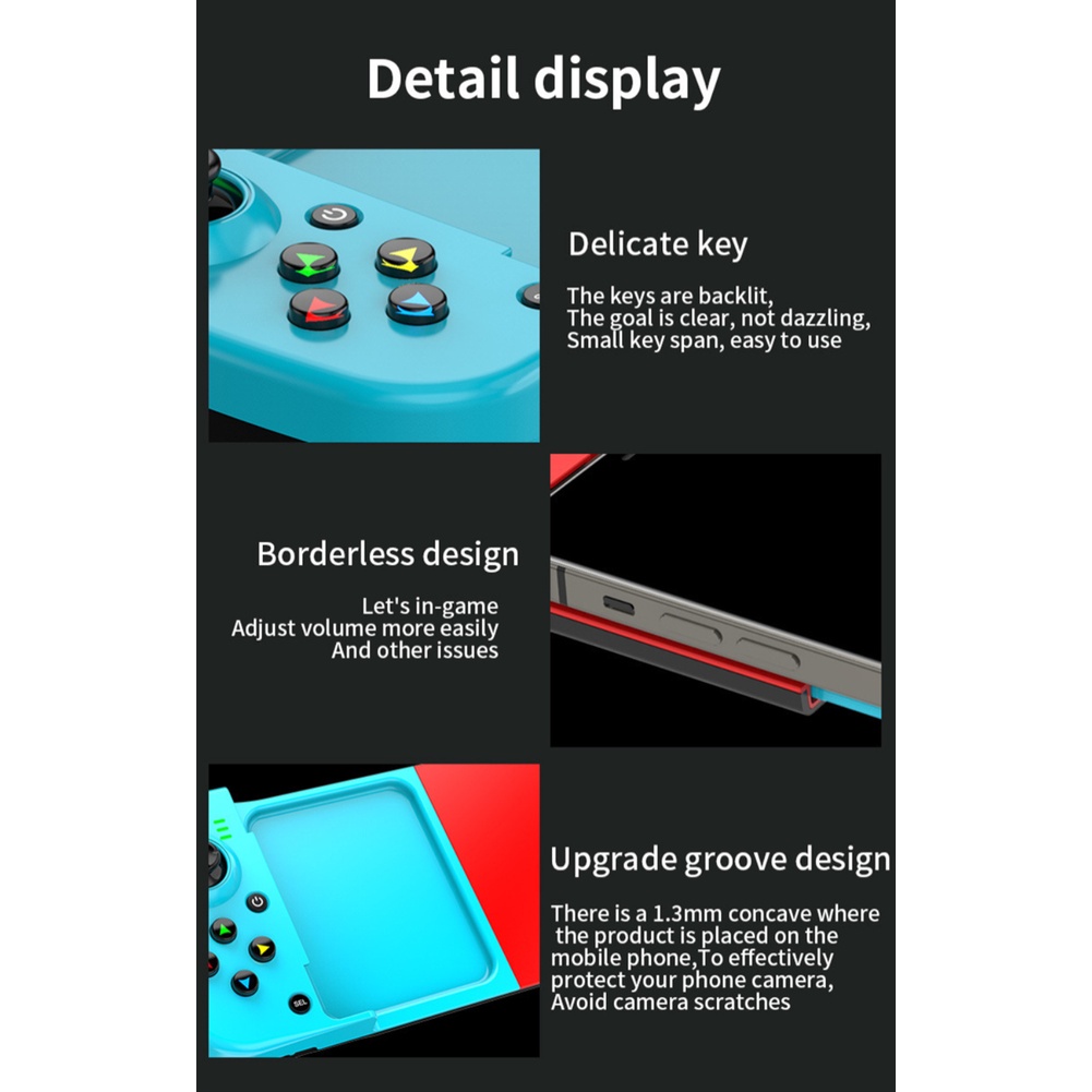 Tay Cầm Chơi Game Không Dây Bluetooth-Tương Thích Chơi Game Bộ Điều Khiển Căng Tay Cầm Chơi Game Joystick Cho Iphone Điện Thoại Di Động Máy Tính Máy Tính