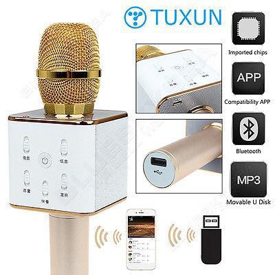 Micro karaoke Q7U 3 trong 1- micro karaoke kèm loa, kiêm sạc dự phòng 2400mah