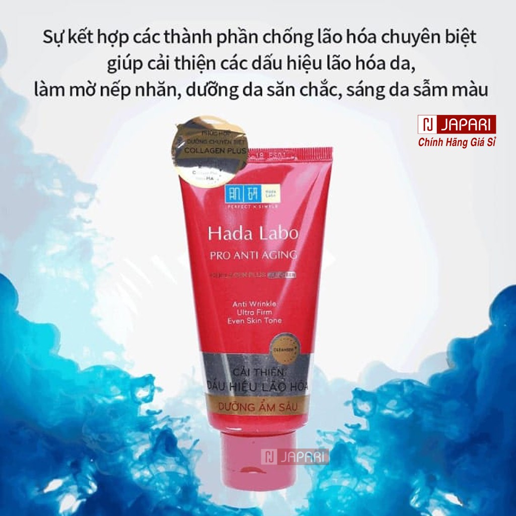 BộChăm Sóc Da skincare HADA LABO Chống Lão Hóa Đỏ Chính Hãng Pro Anti Aging Srm Sữa Rửa Mặt+Lotion+Cream+Essence JAPARI