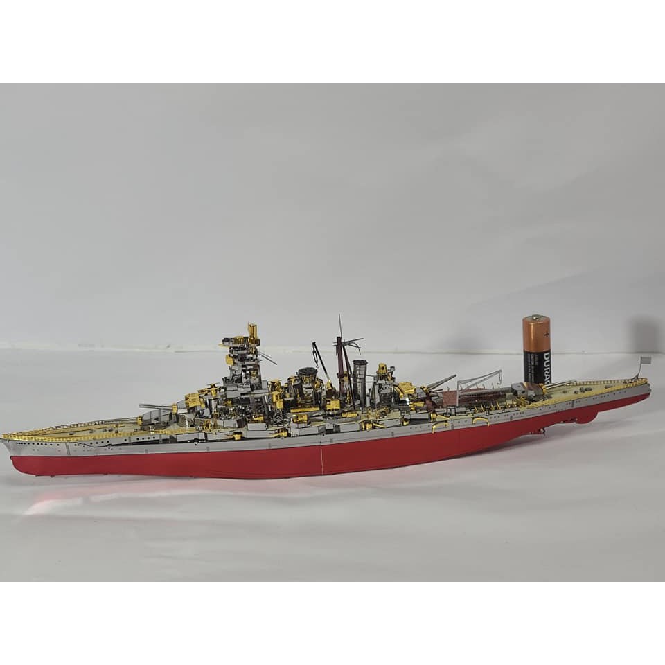 Chưa Ráp Mô Hình Thép 3D Tàu Chiến Thiết Giáp Hạm Nhật Bản Piececool Kongou Battleship
