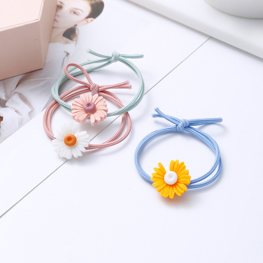 Dây buộc tóc nữ hoa cúc Daisies - Set 5 dây cột tóc dễ thương, bền đẹp - NASI Store
