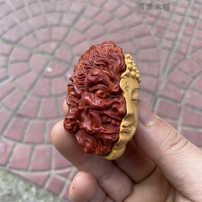 Tượng Phật Bằng Gỗ Thủ Công Nhỏ Có Tay Cầm Thay Đổi Một Mảnh Trang Trí Điện Thoại Di Động