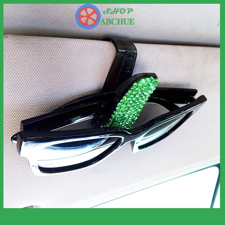 Kẹp treo mắt kính trên xe hơi, kẹp cài kính trên ô tô đính đá sang trọng