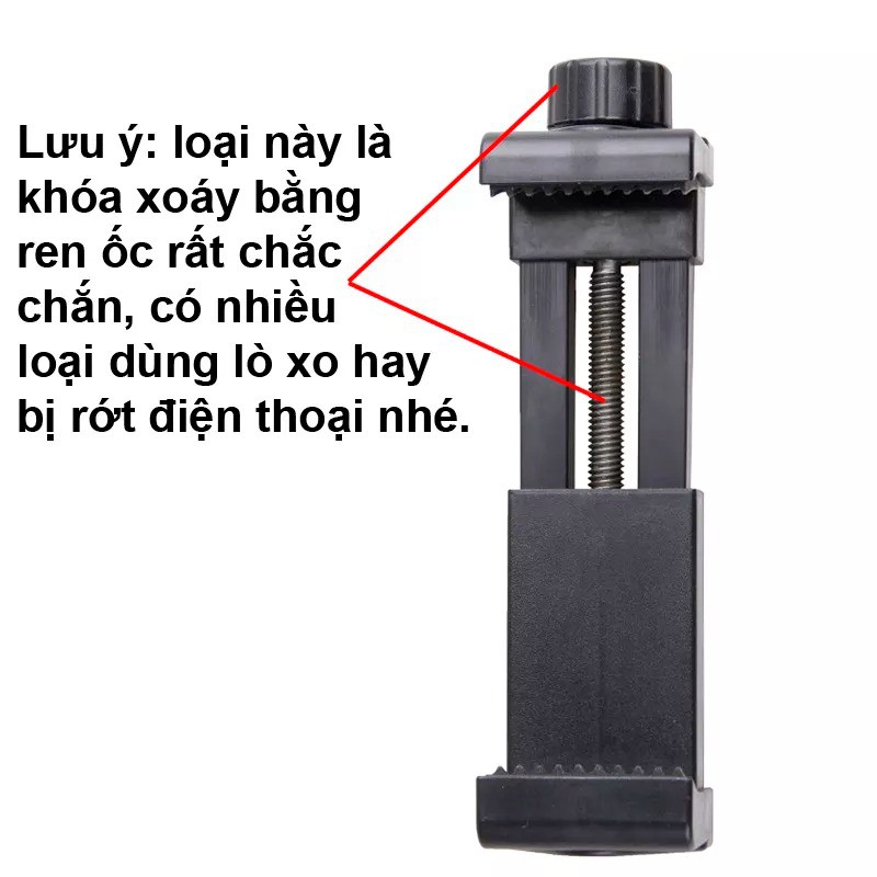 Đầu Kẹp Điện Thoại Xiết bằng ren ốc Q111 (size 55~100mm)