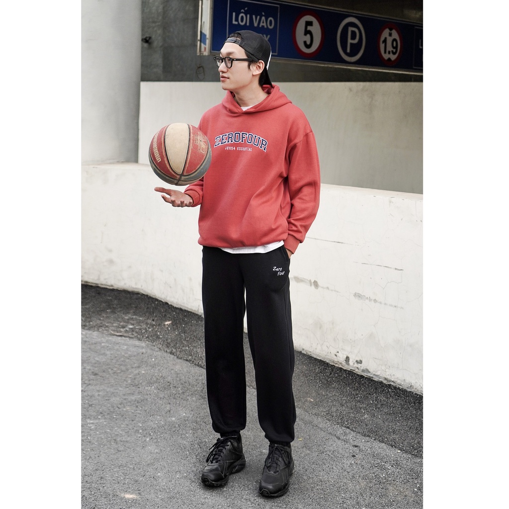 Áo Hoodie JOG04 - chất liệu thun nỉ 100% cotton , form dáng oversized ( hình thêu ZEROFOUR )