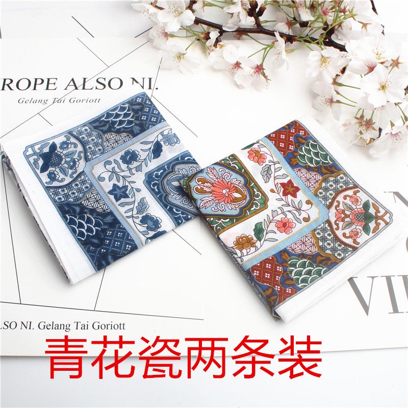 Khăn Tay Cotton Tinh Khiết Mỏng In Họa Tiết Hoa Anh Đào Phong Cách Nhật Bản Cho Nữ