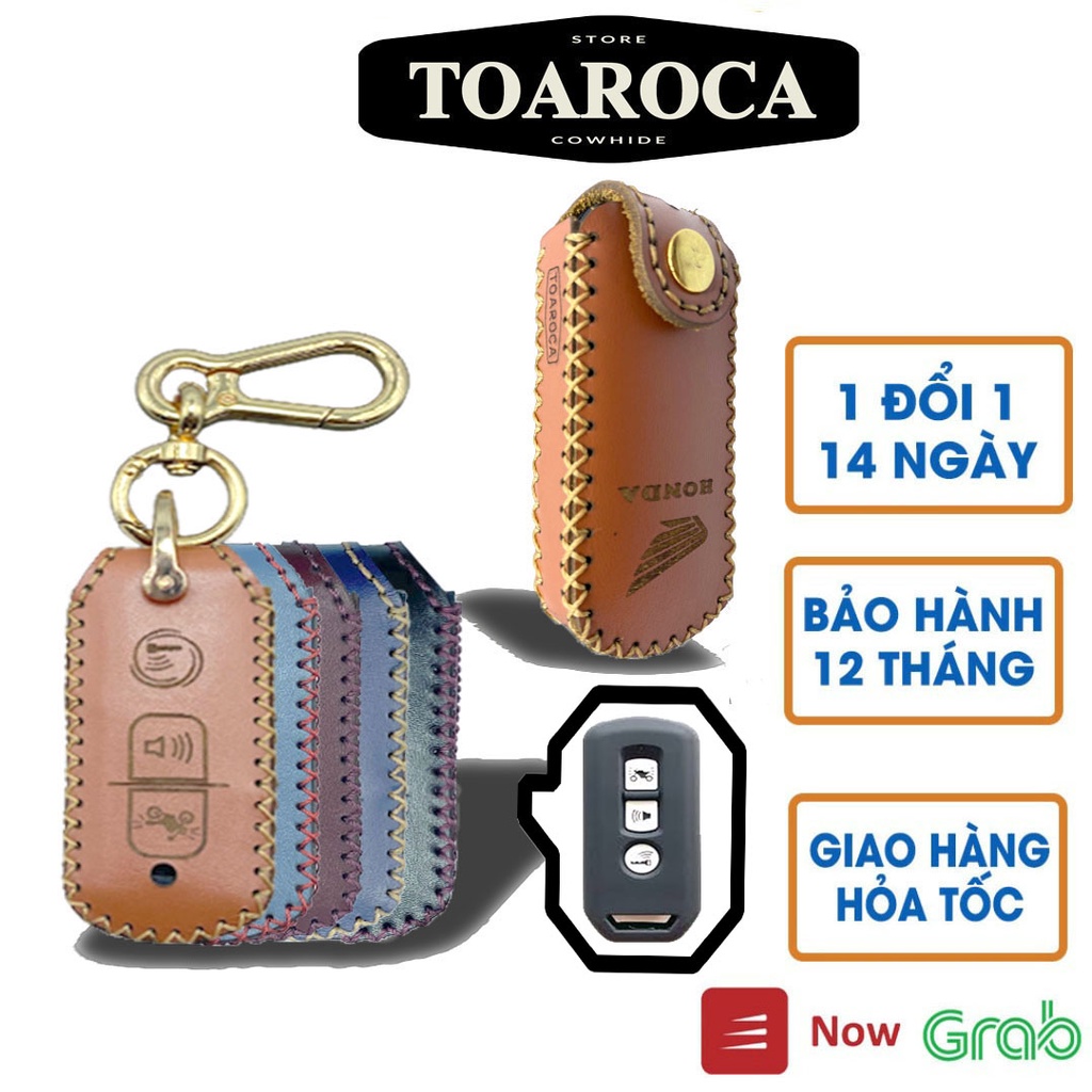 Bao Da Chìa Khóa Smartkey Honda SH, PCX, SH Mode, Cub 125, Adv dạng bấm handmade 100% da thật Toaroca chống trầy,rơi vỡ