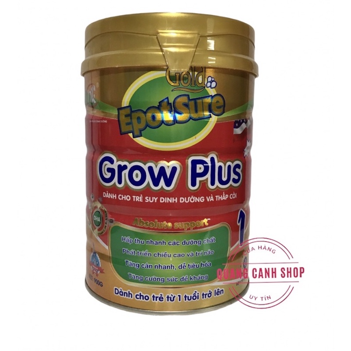 Sữa bột Grow plus đỏ cho trẻ suy dinh dưỡng thấp còi loại 900g - Epotsure Grow plus tăng cân, tăng chiều cao